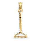 FJC Finejewelers 10 kt Yellow Gold 3-D Landscape Rake Garden Tool Charm 17 x 8 mm