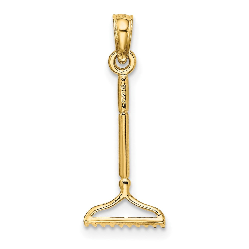 FJC Finejewelers 10 kt Yellow Gold 3-D Landscape Rake Garden Tool Charm 17 x 8 mm