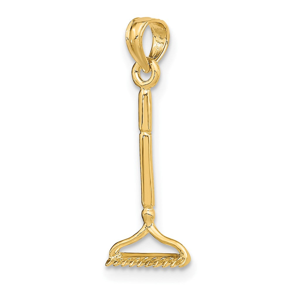 FJC Finejewelers 10 kt Yellow Gold 3-D Landscape Rake Garden Tool Charm 17 x 8 mm