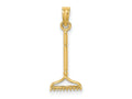 FJC Finejewelers 10 kt Yellow Gold 3-D Landscape Rake Garden Tool Charm 17 x 8 mm