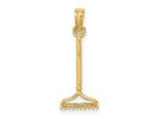 FJC Finejewelers 10 kt Yellow Gold 3-D Landscape Rake Garden Tool Charm 17 x 8 mm