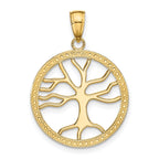 FJC Finejewelers 10 kt Yellow Gold Large Tree Of Life In Round Frame Charm 26 x 20 mm