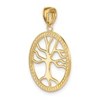 FJC Finejewelers 10 kt Yellow Gold Large Tree Of Life In Round Frame Charm 26 x 20 mm