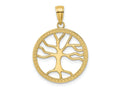 FJC Finejewelers 10 kt Yellow Gold Large Tree Of Life In Round Frame Charm 26 x 20 mm