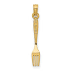 FJC Finejewelers 10 kt Yellow Gold 3-D and Polished Table Fork Charm 21 x 3 mm