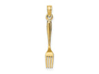FJC Finejewelers 10 kt Yellow Gold 3-D and Polished Table Fork Charm 21 x 3 mm