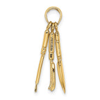 FJC Finejewelers 10 kt Yellow Gold 3-D Moveable Garden Hand Tool Collection Charm 19 x 5 mm