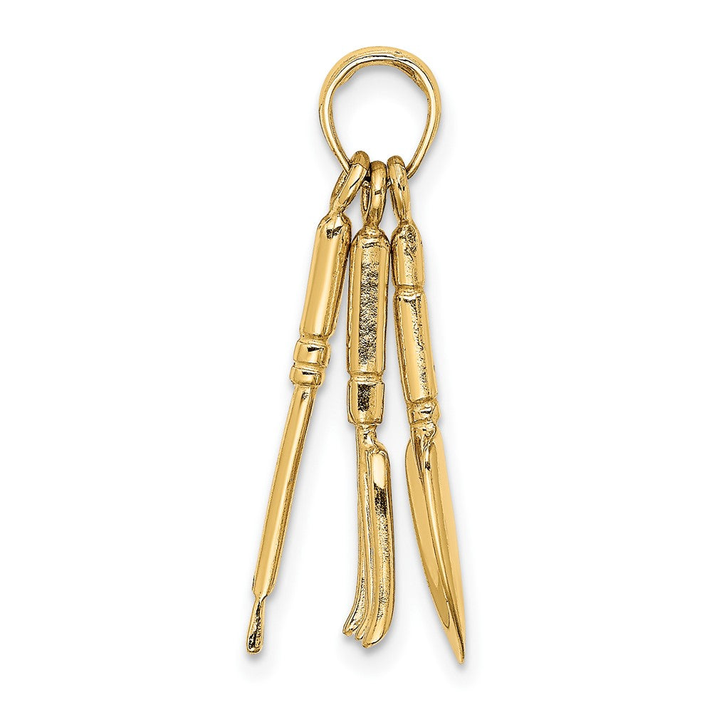 FJC Finejewelers 10 kt Yellow Gold 3-D Moveable Garden Hand Tool Collection Charm 19 x 5 mm