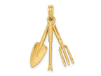 FJC Finejewelers 10 kt Yellow Gold 3-D Moveable Garden Hand Tool Collection Charm 19 x 5 mm