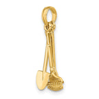 FJC Finejewelers 10 kt Yellow Gold 3-D Moveable Garden Tool Collection Charm 18 x 8 mm