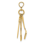 FJC Finejewelers 10 kt Yellow Gold 3-D Moveable Spatula, Spoon, and Knife Charm 23 x 4 mm