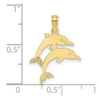 FJC Finejewelers 10 kt Yellow Gold Double Dolphins Charm 17 x 17 mm