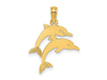 FJC Finejewelers 10 kt Yellow Gold Double Dolphins Charm 17 x 17 mm