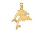 FJC Finejewelers 10 kt Yellow Gold Double Dolphins Charm 17 x 17 mm