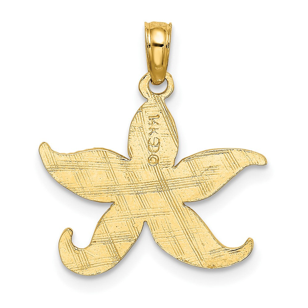 FJC Finejewelers 10 kt Yellow Gold Flat Starfish Charm 14 x 18 mm