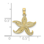 FJC Finejewelers 10 kt Yellow Gold Flat Starfish Charm 14 x 18 mm
