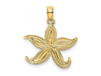FJC Finejewelers 10 kt Yellow Gold Flat Starfish Charm 14 x 18 mm