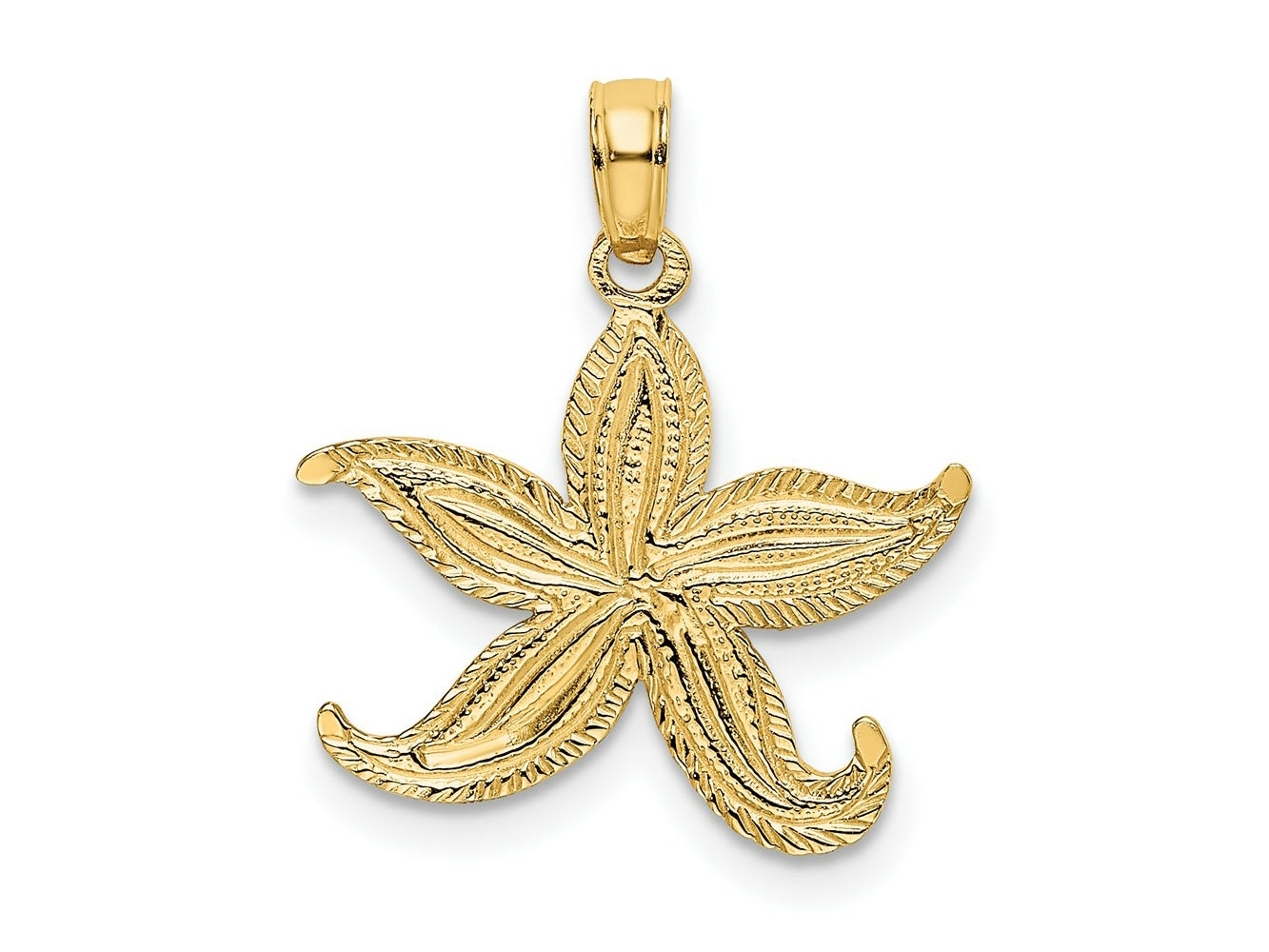FJC Finejewelers 10 kt Yellow Gold Flat Starfish Charm 14 x 18 mm