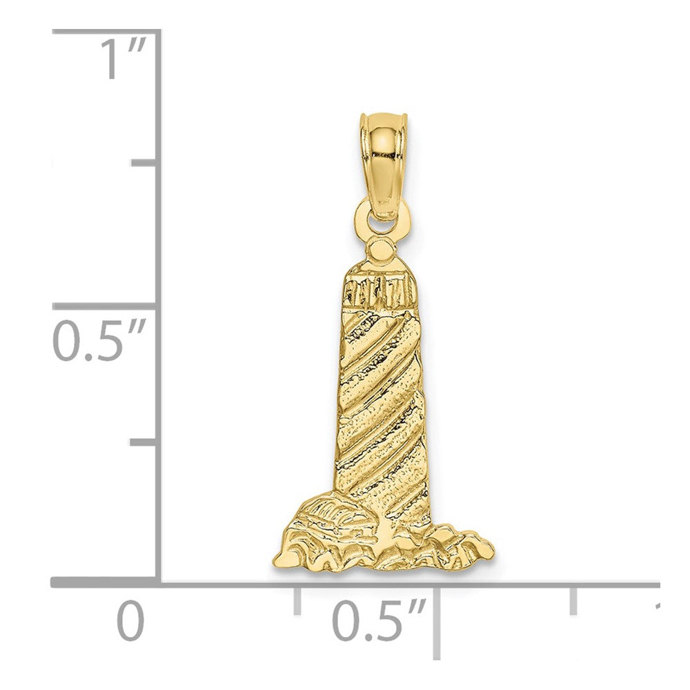 FJC Finejewelers 10 kt Yellow Gold Small Lighthouse W/Building Charm 20 x 10 mm