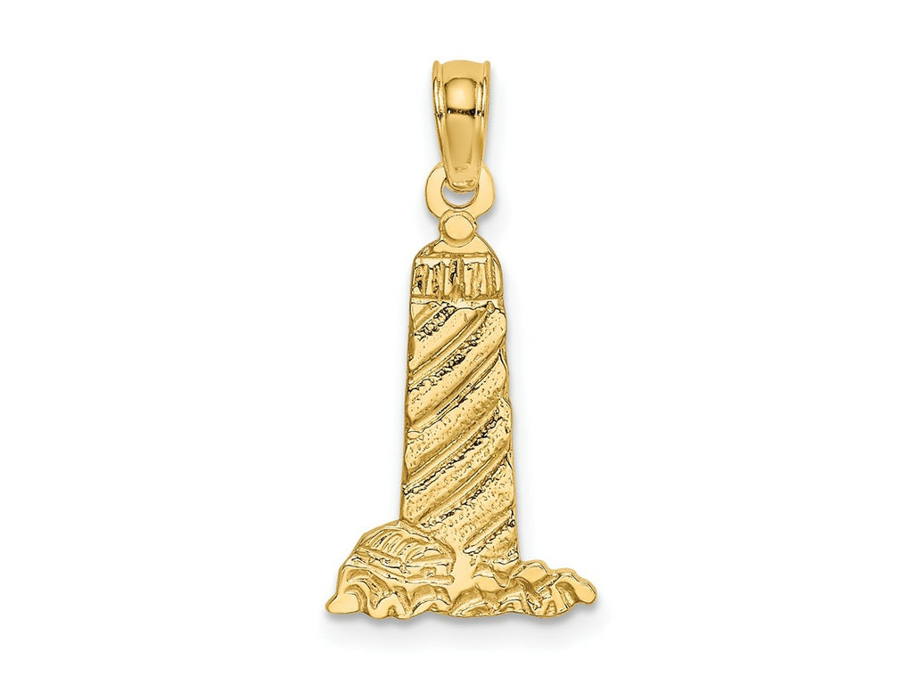 FJC Finejewelers 10 kt Yellow Gold Small Lighthouse W/Building Charm 20 x 10 mm