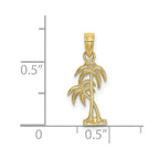 FJC Finejewelers 10 kt Yellow Gold Textured Double Palm Tree Charm 14 x 9 mm