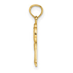 FJC Finejewelers 10 kt Yellow Gold Textured Double Palm Tree Charm 14 x 9 mm