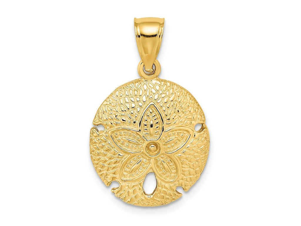 FJC Finejewelers 10 kt Yellow Gold 2-D Sand Dollar Charm 19 x 17 mm