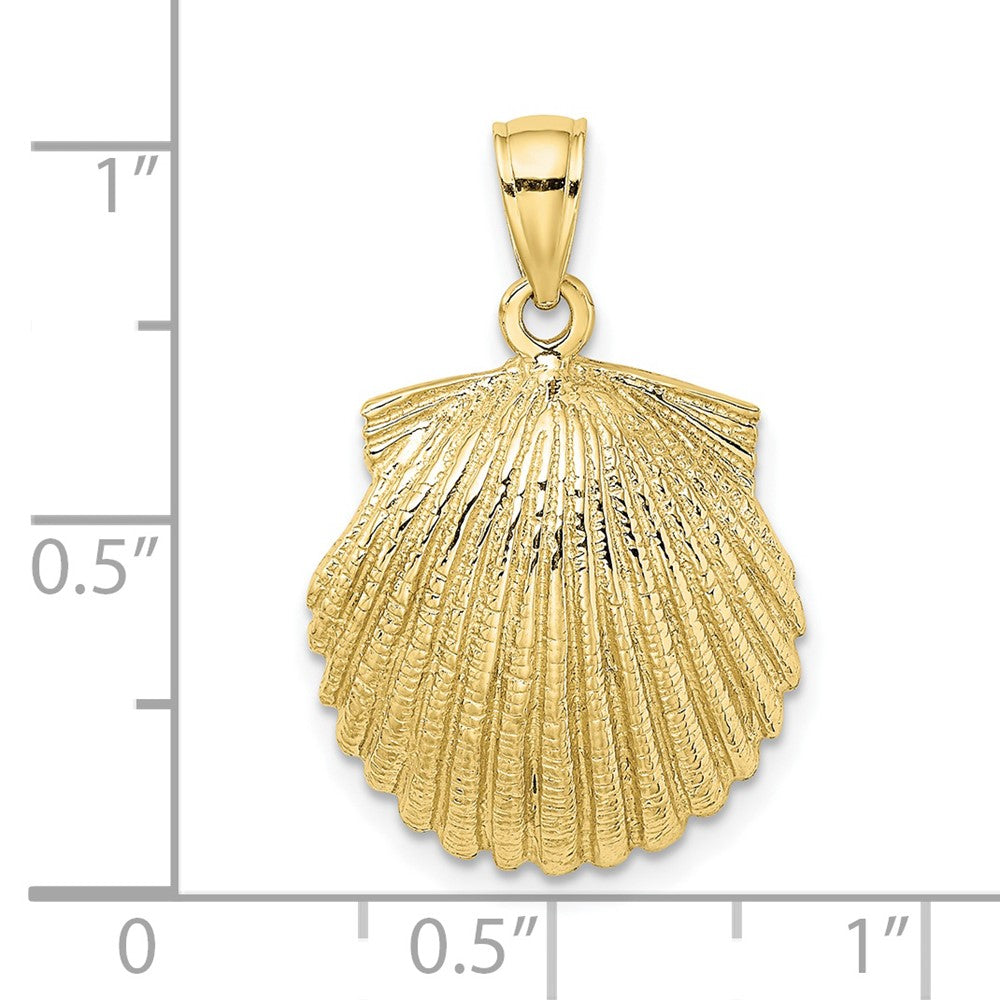 FJC Finejewelers 10 kt Yellow Gold 2-D Scallop Shell Charm 18 x 17 mm
