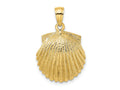 FJC Finejewelers 10 kt Yellow Gold 2-D Scallop Shell Charm 18 x 17 mm