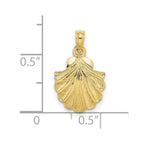 FJC Finejewelers 10 kt Yellow Gold 2-D Scallop Shell Charm 13 x 12 mm