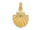 FJC Finejewelers 10 kt Yellow Gold 2-D Scallop Shell Charm 13 x 12 mm