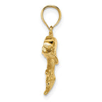 FJC Finejewelers 10 kt Yellow Gold 2-D Polished and Engraved Dolphin Charm 13 x 22 mm