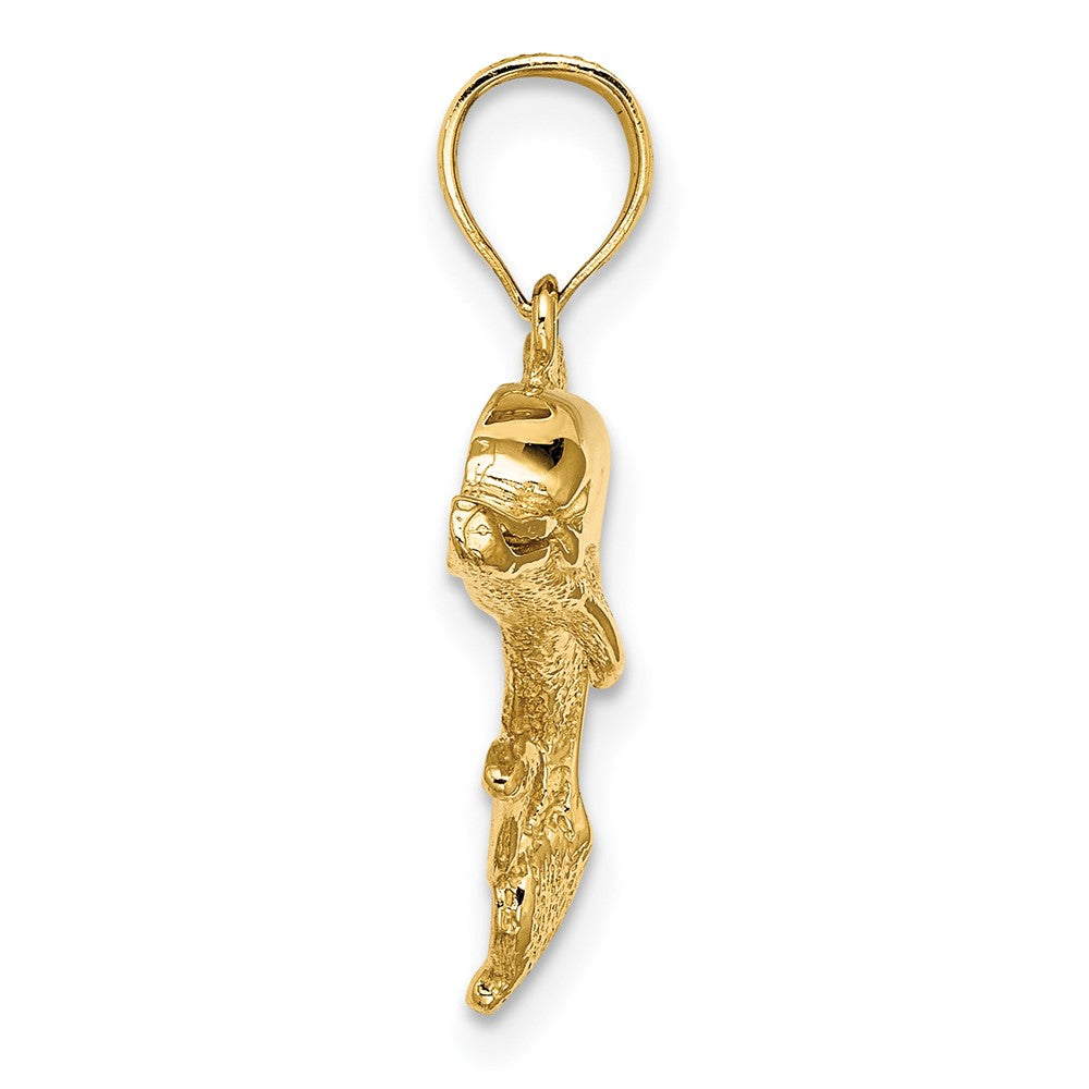 FJC Finejewelers 10 kt Yellow Gold 2-D Polished and Engraved Dolphin Charm 13 x 22 mm