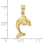 FJC Finejewelers 10 kt Yellow Gold 2-D Polished Dolphin Jumping Charm 18 x 16 mm