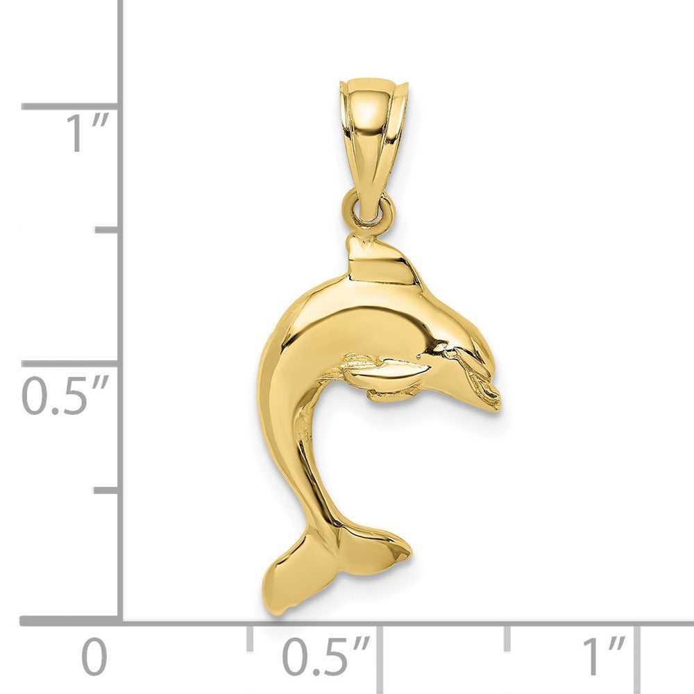 FJC Finejewelers 10 kt Yellow Gold 2-D Polished Dolphin Jumping Charm 18 x 16 mm