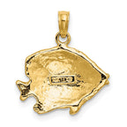 FJC Finejewelers 10 kt Yellow Gold 2-D Polished Engraved Fish Charm 13 x 17 mm