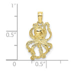 FJC Finejewelers 10 kt Yellow Gold 2-D Textured Octopus Charm 17 x 11 mm