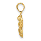 FJC Finejewelers 10 kt Yellow Gold 2-D and Textured Octopus Charm 15 x 20 mm