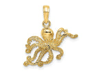 FJC Finejewelers 10 kt Yellow Gold 2-D and Textured Octopus Charm 15 x 20 mm