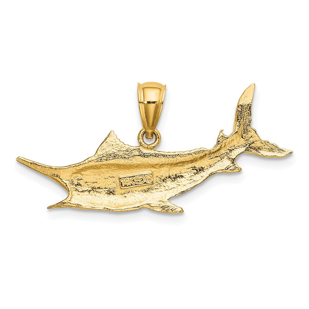 FJC Finejewelers 10 kt Yellow Gold 2-D Textured Marlin Fish Charm 12 x 31 mm