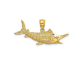 FJC Finejewelers 10 kt Yellow Gold 2-D Textured Marlin Fish Charm 12 x 31 mm