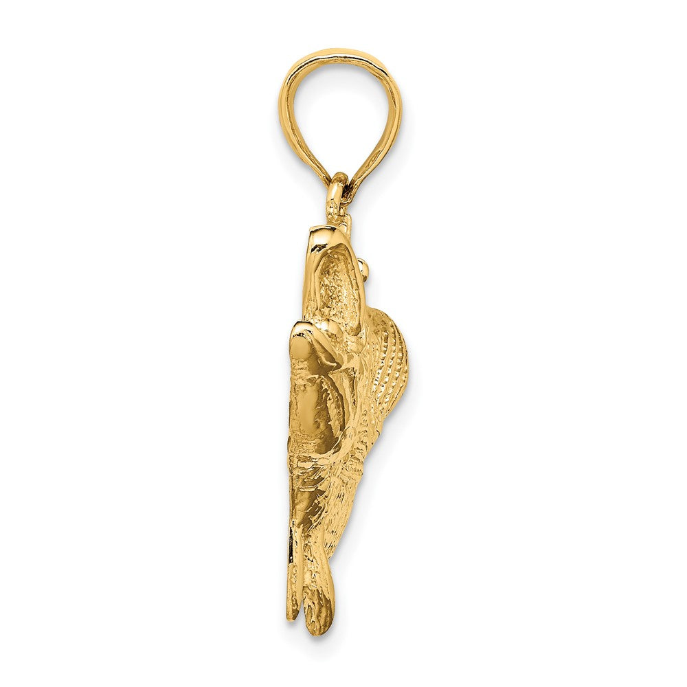 FJC Finejewelers 10 kt Yellow Gold Open Mouth Bass Fish Charm 23 x 43 mm