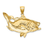 FJC Finejewelers 10 kt Yellow Gold Open Mouth Bass Fish Charm 23 x 43 mm