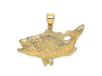 FJC Finejewelers 10 kt Yellow Gold Open Mouth Bass Fish Charm 23 x 43 mm