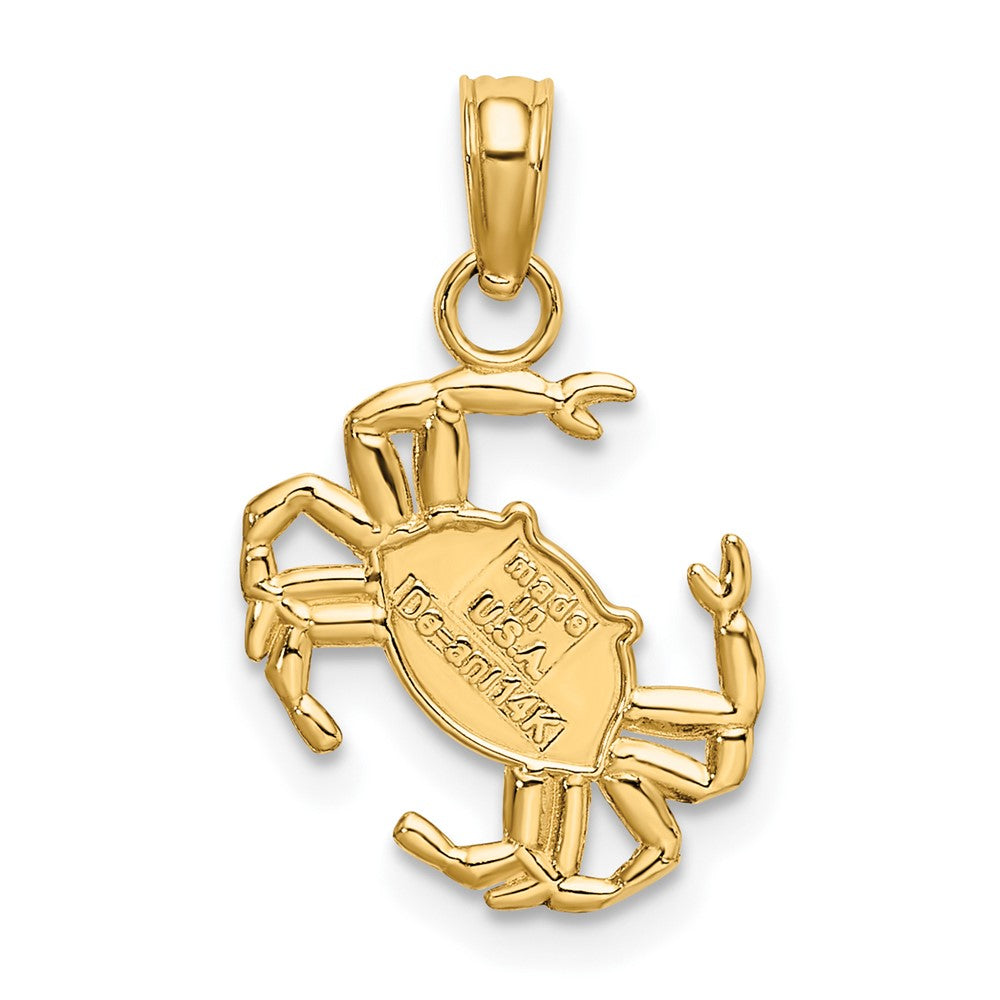 FJC Finejewelers 10 kt Yellow Gold 2-D Polished Crab Charm 11 x 12 mm
