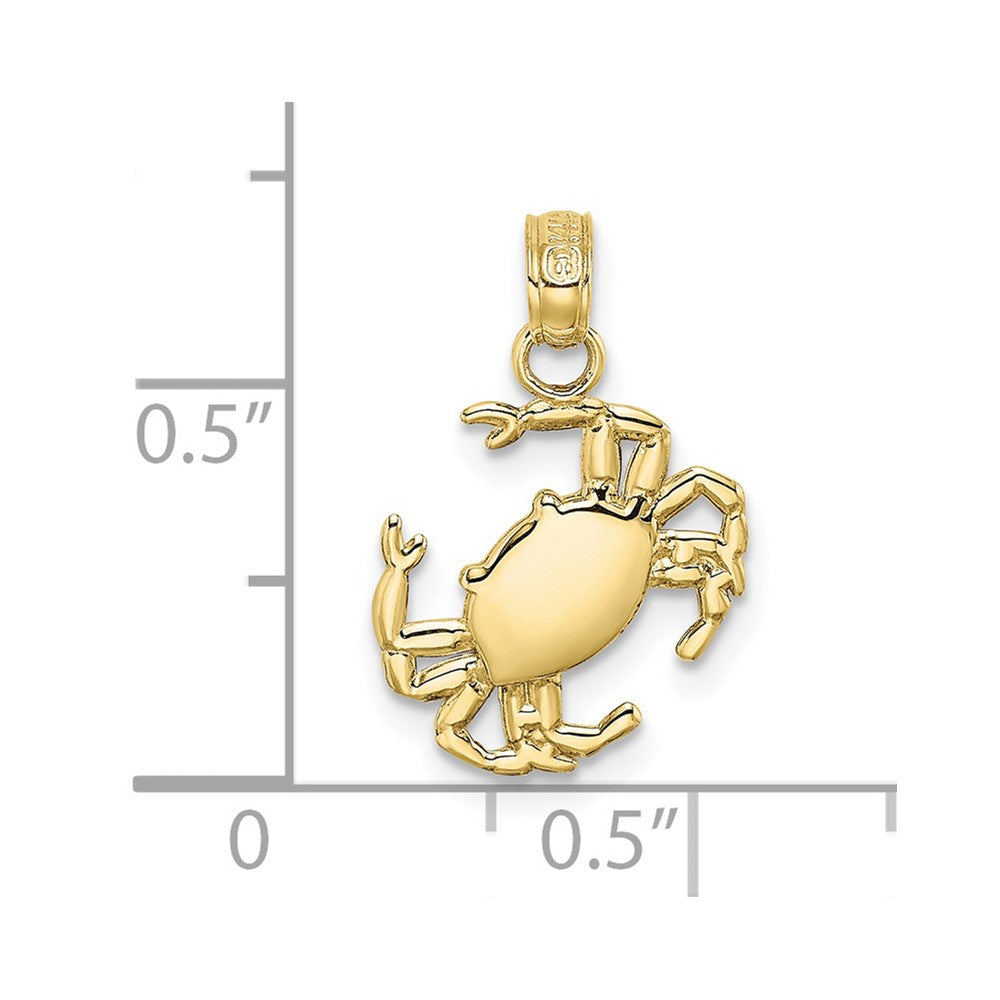 FJC Finejewelers 10 kt Yellow Gold 2-D Polished Crab Charm 11 x 12 mm