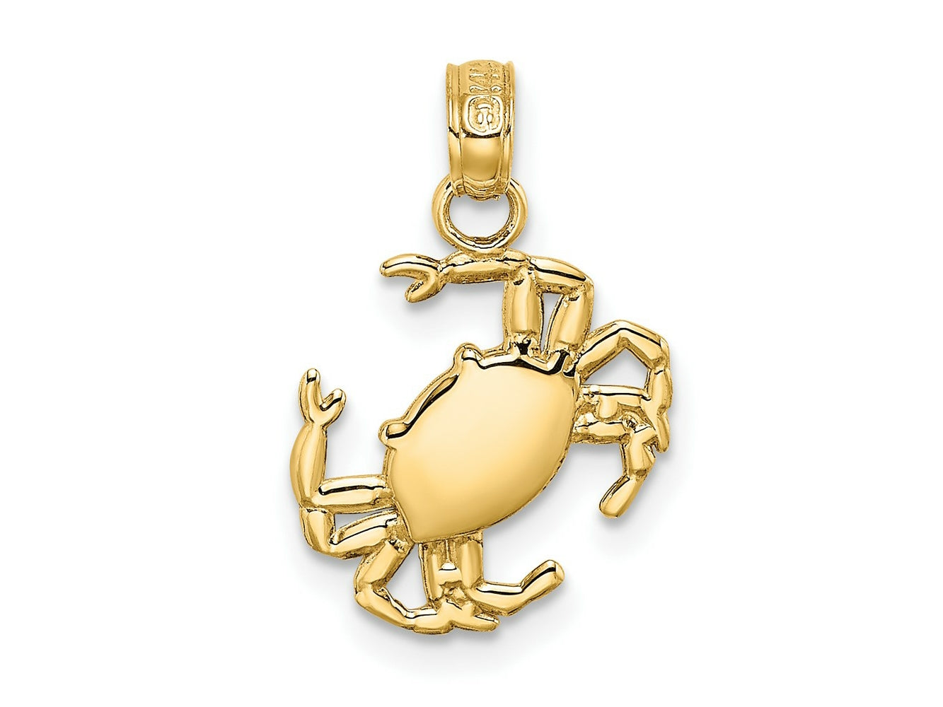 FJC Finejewelers 10 kt Yellow Gold 2-D Polished Crab Charm 11 x 12 mm