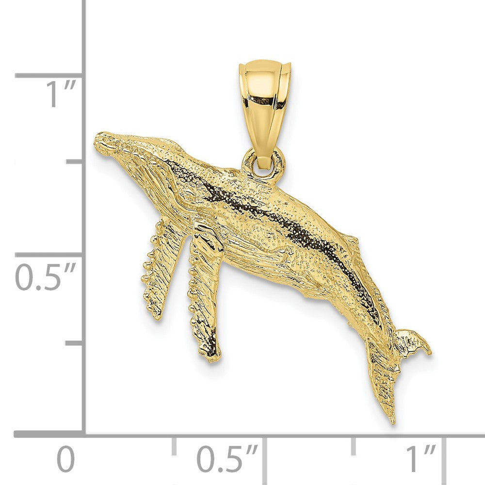 FJC Finejewelers 10 kt Yellow Gold 2-D Textured Whale Charm 13 x 18 mm