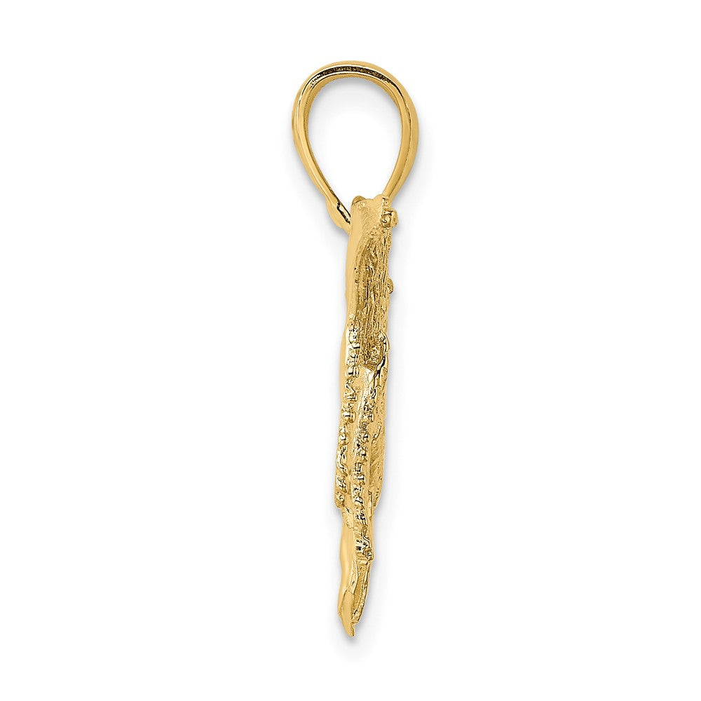 FJC Finejewelers 10 kt Yellow Gold 2-D Textured Whale Charm 13 x 18 mm