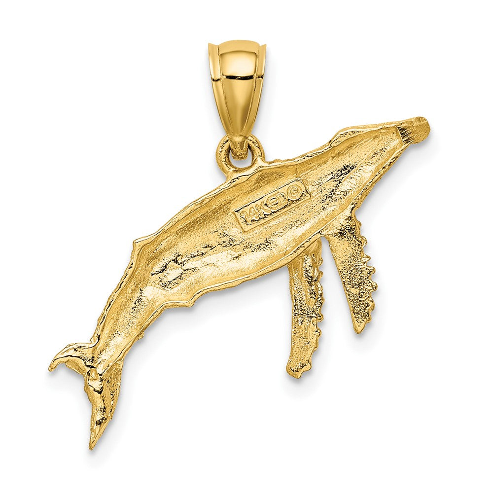 FJC Finejewelers 10 kt Yellow Gold 2-D Textured Whale Charm 13 x 18 mm